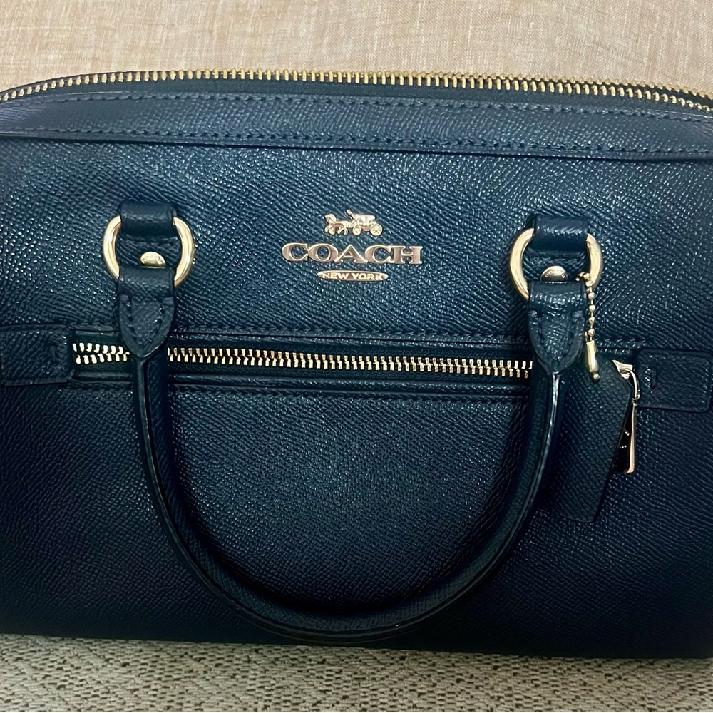 Coach Midnight Blue Leather Satchel